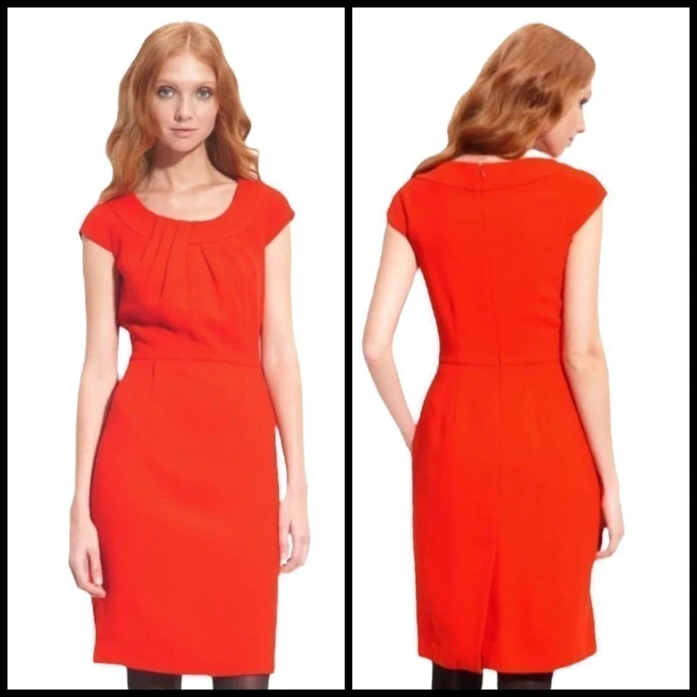 Kate Spade Bright Red Raya Wool Blend Cap Sleeve Sheath Dress Women’s Size 2